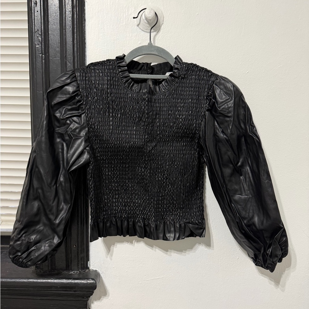 Zara Black Textured Top